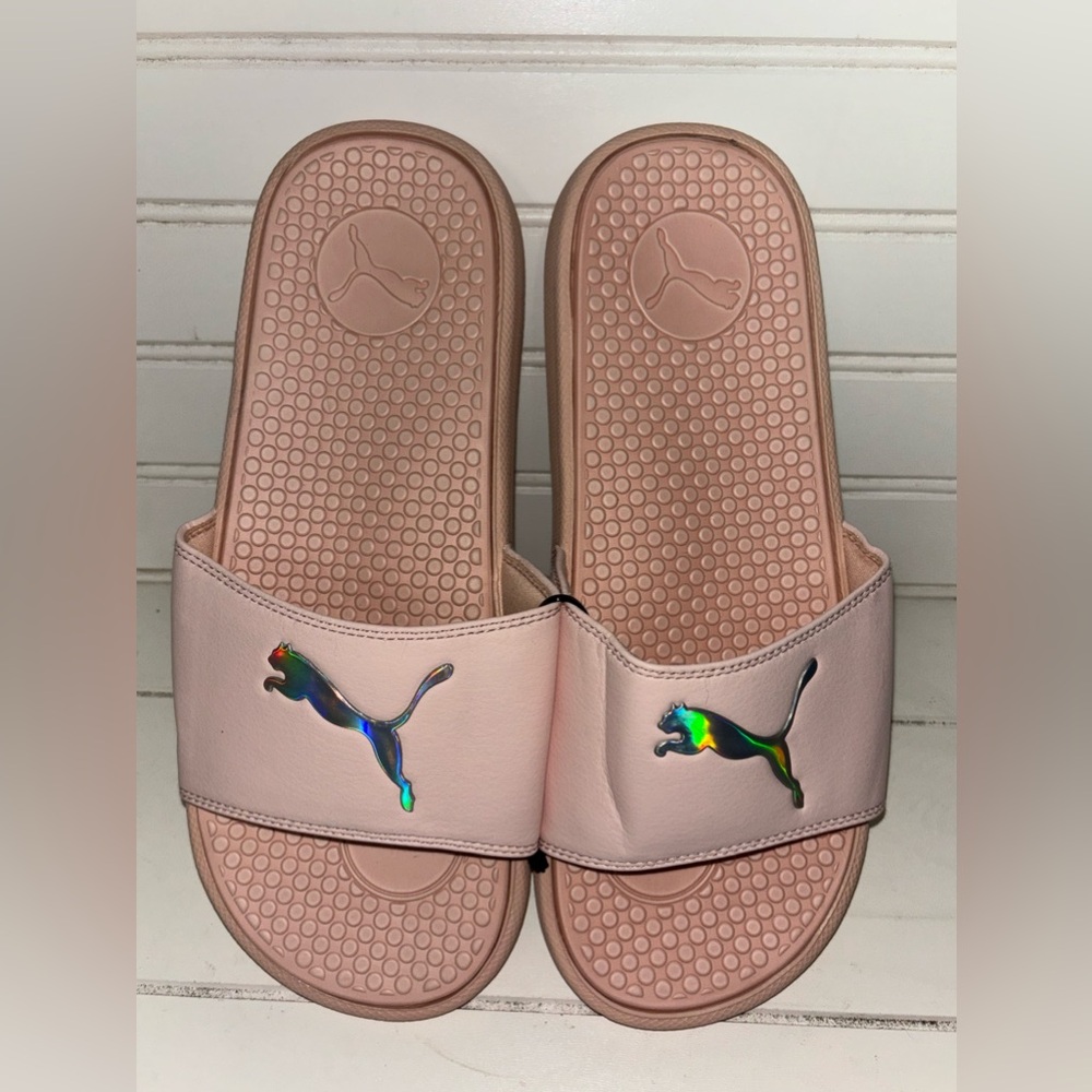 Puma Slip On Sandals Slides Rose Gold Color NWOT Women’s 9
